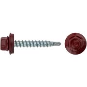 XВАТ Шурупы кровельные со сверлом 4.8 х 32, красный RAL-3011 (фасовка 250 шт)