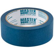 MASTER COLOR Лента малярная бумажная синяя, термостойкость до 100°C, УФ-стойкость до 14 дней, 36 мм х 25 м