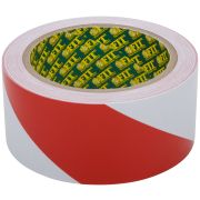 FIT Лента разметочная, клейкая (красно-белая) 50 мм х 25 м