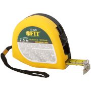 FIT Рулетка Профи, калибр.лента, нейл.покр., магн.крючок, эласт.корпус черн-желт., двойн.стопор 7,5 м х 25 мм