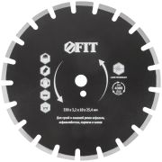 FIT Диск отрезной алмазный cегментный (сухая и влажная резка), для асфальта, асфальтобетона, кирпича  350х3,2х10х25,4 мм