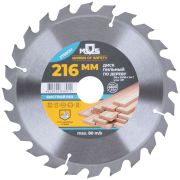 MOS Диск пильный для циркулярных пил по дереву, 216 x 32 x 24T + кольцо 32/30