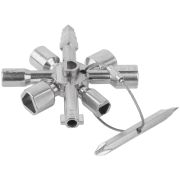 FIT Ключ универсальный для электрошкафов 10-в-1, двусторонняя CrV бита РН2/SL7