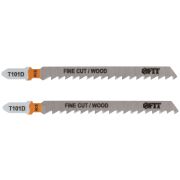 FIT Полотна по дереву, HCS, шлифованные под свободным углом зубья, 100/74/4 мм (T101D), 2 шт.