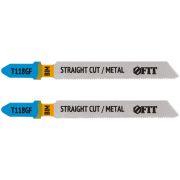 FIT Полотна по металлу, Bimetal, фрезерованные, волнистые зубья, 76/51/0,8 мм (T118GF), 2 шт.