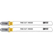FIT Полотна по дереву, HCS, фрезерованные, волнистые зубья, 91/67/2 мм (Т119В), 2 шт.
