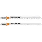 FIT Полотна по дереву двусторонние, HCS, шлифованные под свободным углом зубья, 100/75 мм (T244DA), 2 шт.