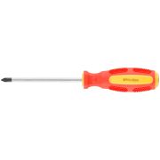 КУРС Отверткa ударная, CrV сталь, шестигранное сквозное жало с бойком, прорезиненная ручка  5х100 мм PH1