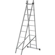 FIT Лестница двухсекционная алюминиевая, 2 х 9 ступеней, H=257/426см, вес 7,34 кг