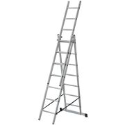 FIT Лестница трехсекционная алюминиевая, 3 х 7 ступеней, H=202/316/426 см, вес 9,16 кг