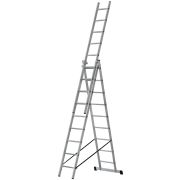 FIT Лестница трехсекционная алюминиевая, 3 х 9 ступеней, H=257/426/591 см, вес 11,18 кг