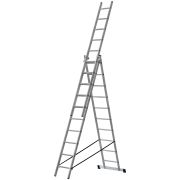 FIT Лестница трехсекционная алюминиевая, 3 х 10 ступеней, H=285/481/674 см, вес 12,19 кг