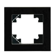 Рамка 1-местная для сенсорных механизмов, подсветки, стекло, STEKKER, GFR00-7001-05S, серия Катрин, черный
