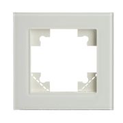Рамка 1-местная для сенсорных механизмов, подсветки, стекло, STEKKER, GFR00-7001-01S, серия Катрин, белый