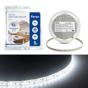 Светодиодная LED лента Feron LS613, 120SMD(2835)/m 9.6W/m 12V 5m 4000К