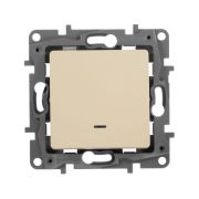 Переключатель 1-кл. СП Etika Plus 10А IP20 250В 10AX с подсветкой безвинтов. зажимы механизм сл. кость IEK 672315