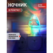 Светильник NN-618-LS-W ночник «Кристалл» от сети с сенсором бел. ЭРА Б0019102