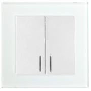 Выключатель 2-клавишный c индикатором, STEKKER, GLS10-7002-01, 250В, 10А, серия Катрин, белый