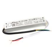 Трансформатор электронный для светодиодной ленты 20W 12V IP67 (драйвер), LB007 FERON