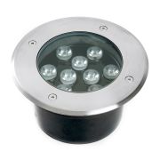Светодиодный светильник тротуарный (грунтовый) Feron SP2803, 10W, AC/DC12V, низковольтный, 3000К, металлик, 160*H90mm, вн.диаметр: 110mm, IP67