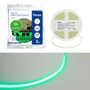 Светодиодная COB лента Feron LS630, 400SMD(2110)/ 7Вт/м 12V 5000*3*1.8мм зеленый, IP20