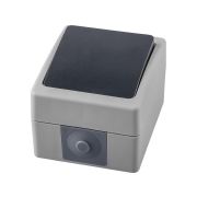 Выключатель 1-клавишный STEKKER, PSW10-111-54, открытой установки, 250В, 10А, IP54, серый/графит