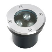 Светодиодный светильник тротуарный (грунтовый) Feron SP2801, 3W, AC/DC12-24V, низковольтный, 3000К, черный, D100*H80mm, вн.диаметр:70m